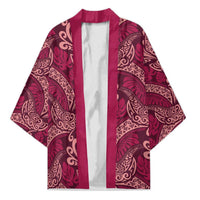 Sweet Pink Monstera Kimono Polynesian Tribal Pattern LT01 Unisex Pink - Polynesian Pride