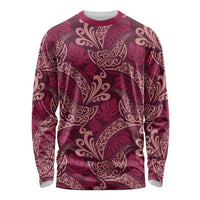 Sweet Pink Monstera Long Sleeve Shirt Polynesian Tribal Pattern LT01 Unisex Pink - Polynesian Pride