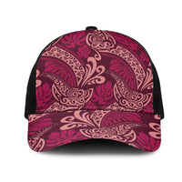 Sweet Pink Monstera Mesh Trucker Cap Polynesian Tribal Pattern LT01 One Size Black Pink - Polynesian Pride