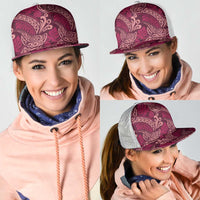 Sweet Pink Monstera Mesh Trucker Cap Polynesian Tribal Pattern LT01 - Polynesian Pride