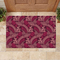Sweet Pink Monstera Rubber Doormat Polynesian Tribal Pattern LT01 Pink - Polynesian Pride