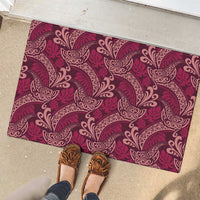 Sweet Pink Monstera Rubber Doormat Polynesian Tribal Pattern LT01 - Polynesian Pride