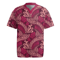 Sweet Pink Monstera Rugby Jersey Polynesian Tribal Pattern - Polynesian Pride