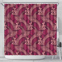 Sweet Pink Monstera Shower Curtain Polynesian Tribal Pattern - Polynesian Pride