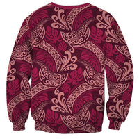 Sweet Pink Monstera Sweatshirt Polynesian Tribal Pattern LT01 - Polynesian Pride