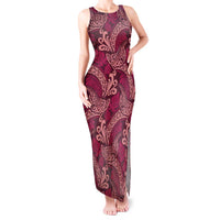 Sweet Pink Monstera Tank Maxi Dress Polynesian Tribal Pattern LT01 Women Pink - Polynesian Pride