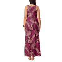 Sweet Pink Monstera Tank Maxi Dress Polynesian Tribal Pattern LT01 - Polynesian Pride