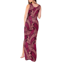 Sweet Pink Monstera Tank Maxi Dress Polynesian Tribal Pattern LT01 - Polynesian Pride
