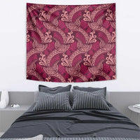 Sweet Pink Monstera Tapestry Polynesian Tribal Pattern - Polynesian Pride