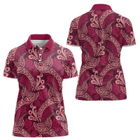 Sweet Pink Monstera Women Polo Shirt Polynesian Tribal Pattern LT01 - Polynesian Pride