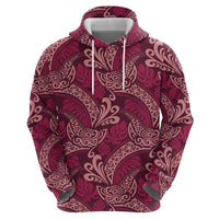 Sweet Pink Monstera Zip Hoodie Polynesian Tribal Pattern LT01 - Polynesian Pride