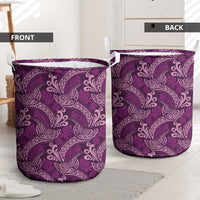 Royal Purple Monstera Laundry Basket Polynesian Tribal Pattern LT01 - Polynesian Pride