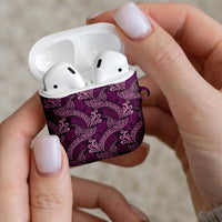 Royal Purple Monstera AirPods Case Polynesian Tribal Pattern LT01 - Polynesian Pride
