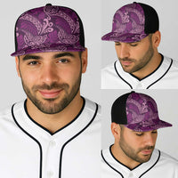 Royal Purple Monstera Baseball Net Cap Polynesian Tribal Pattern LT01 - Polynesian Pride