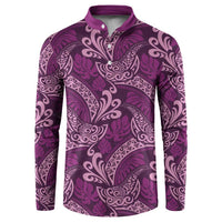 Royal Purple Monstera Button Sweatshirt Polynesian Tribal Pattern LT01 Purple - Polynesian Pride