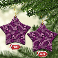 Royal Purple Monstera Ceramic Ornament Polynesian Tribal Pattern LT01 Star Purple - Polynesian Pride