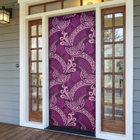 Royal Purple Monstera Door Cover Polynesian Tribal Pattern - Polynesian Pride