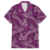 Royal Purple Monstera Family Matching Puletasi and Hawaiian Shirt Polynesian Tribal Pattern LT01 Dad's Shirt - Short Sleeve Purple - Polynesian Pride