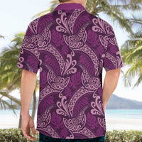 Royal Purple Monstera Hawaiian Shirt Polynesian Tribal Pattern - Polynesian Pride