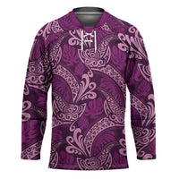 Royal Purple Monstera Hockey Jersey Polynesian Tribal Pattern LT01 Unisex Purple - Polynesian Pride