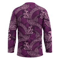 Royal Purple Monstera Hockey Jersey Polynesian Tribal Pattern LT01 - Polynesian Pride