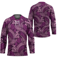 Royal Purple Monstera Hockey Jersey Polynesian Tribal Pattern LT01 - Polynesian Pride