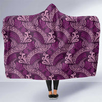 Royal Purple Monstera Hooded Blanket Polynesian Tribal Pattern LT01 One Size Purple - Polynesian Pride