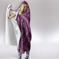 Royal Purple Monstera Hooded Blanket Polynesian Tribal Pattern LT01 - Polynesian Pride