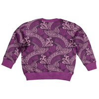 Royal Purple Monstera Kid Ugly Christmas Sweater Polynesian Tribal Pattern LT01 - Polynesian Pride