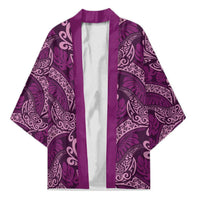 Royal Purple Monstera Kimono Polynesian Tribal Pattern LT01 Unisex Purple - Polynesian Pride
