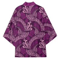 Royal Purple Monstera Kimono Polynesian Tribal Pattern LT01 - Polynesian Pride