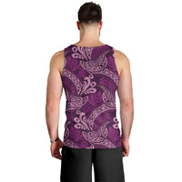 Royal Purple Monstera Men Tank Top Polynesian Tribal Pattern LT01 - Polynesian Pride