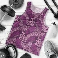 Royal Purple Monstera Men Tank Top Polynesian Tribal Pattern LT01 - Polynesian Pride