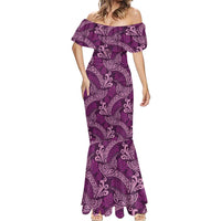 Royal Purple Monstera Mermaid Dress Polynesian Tribal Pattern LT01 - Polynesian Pride