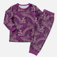 Royal Purple Monstera Christmas Pajama Set Polynesian Tribal Pattern LT01 Men Purple - Polynesian Pride
