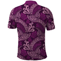 Royal Purple Monstera Polo Shirt Polynesian Tribal Pattern LT01 - Polynesian Pride