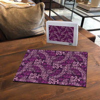 Royal Purple Monstera Puzzle Polynesian Tribal Pattern LT01 - Polynesian Pride