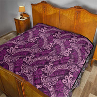 Royal Purple Monstera Quilt Polynesian Tribal Pattern - Polynesian Pride