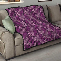 Royal Purple Monstera Quilt Polynesian Tribal Pattern - Polynesian Pride