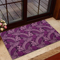 Royal Purple Monstera Rubber Doormat Polynesian Tribal Pattern LT01 - Polynesian Pride