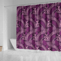 Royal Purple Monstera Shower Curtain Polynesian Tribal Pattern - Polynesian Pride