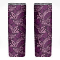 Royal Purple Monstera Skinny Tumbler Polynesian Tribal Pattern LT01 Purple - Polynesian Pride
