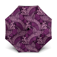 Royal Purple Monstera Umbrella Polynesian Tribal Pattern LT01 One Size Folded 11.42 inch Opened Diameter 37.4 inch Purple - Polynesian Pride
