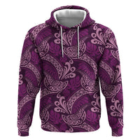 Royal Purple Monstera Zip Hoodie Polynesian Tribal Pattern LT01 Pullover Hoodie Purple - Polynesian Pride