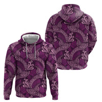 Royal Purple Monstera Zip Hoodie Polynesian Tribal Pattern LT01 - Polynesian Pride