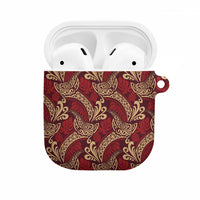 Luxury Red Monstera AirPods Case Polynesian Tribal Pattern LT01 Red - Polynesian Pride