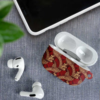Luxury Red Monstera AirPods Case Polynesian Tribal Pattern LT01 - Polynesian Pride
