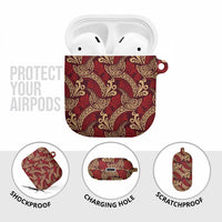 Luxury Red Monstera AirPods Case Polynesian Tribal Pattern LT01 - Polynesian Pride
