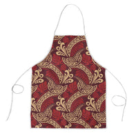 Luxury Red Monstera Apron Polynesian Tribal Pattern - Polynesian Pride