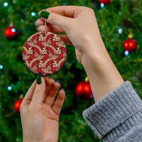 Luxury Red Monstera Ceramic Ornament Polynesian Tribal Pattern LT01 - Polynesian Pride